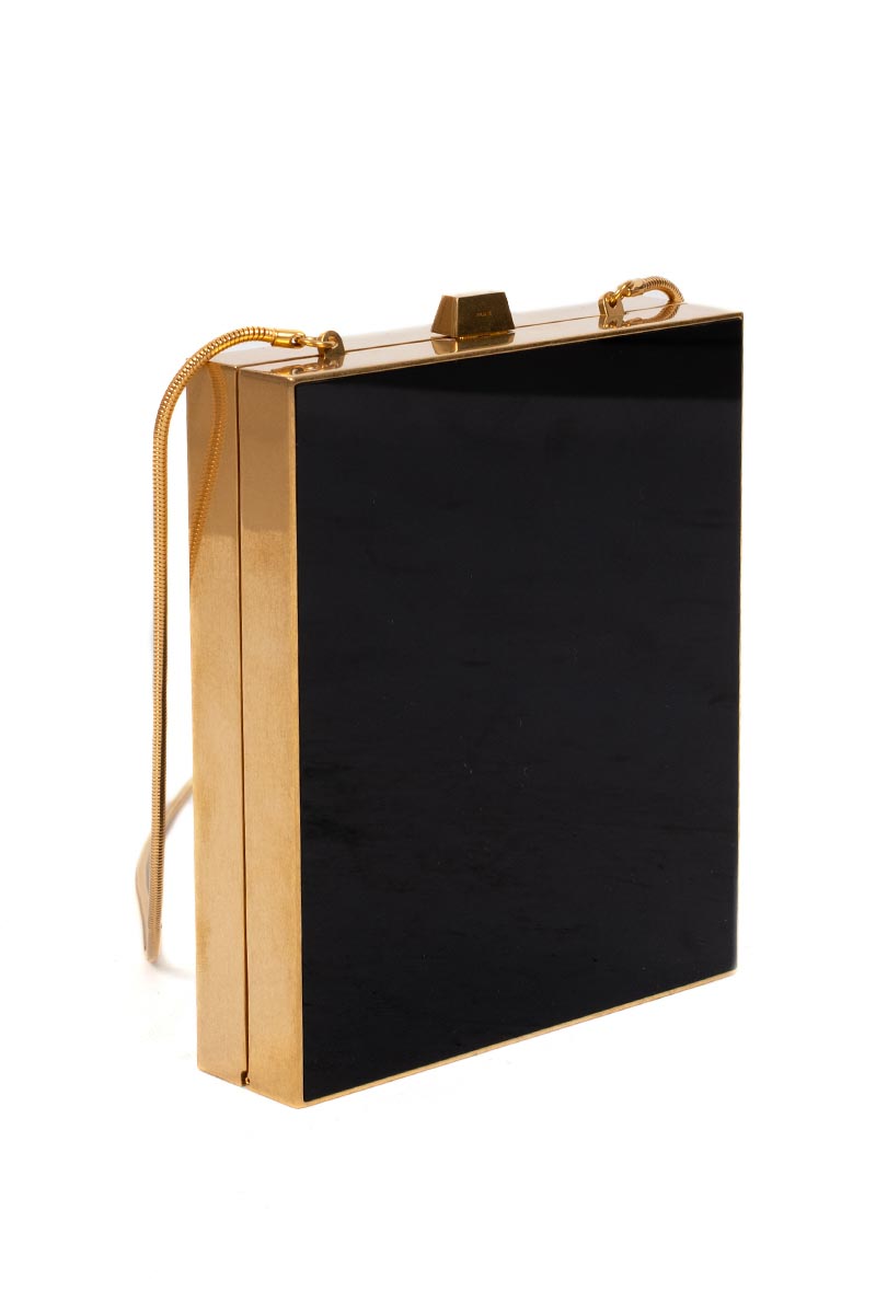tuxedo box bag in plexiglass and metal