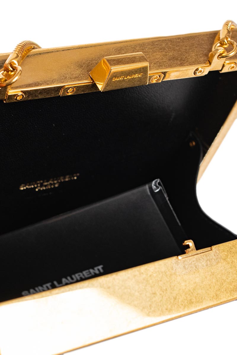 Tuxedo box clutch bag Saint Laurent Black in Metal - 36135389