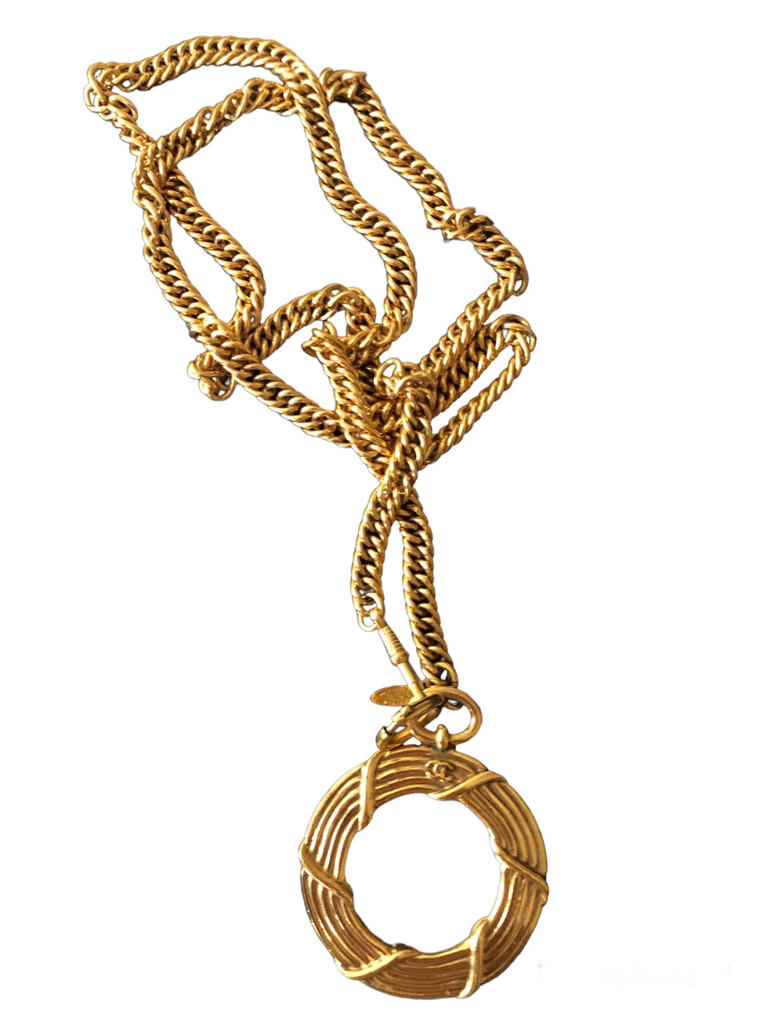 Collana Con Lente D'Ingrandimento PMTIER – Ciondolo In Vetro, Catena Lunga 60 Cm