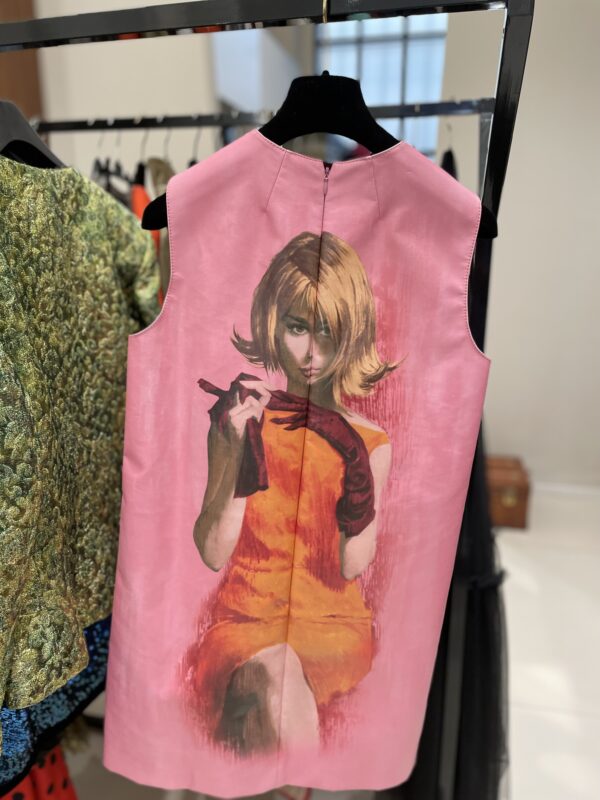 Prada mini abito “poster” taglia 40 It. - rosa fenicottero- - immagine 8