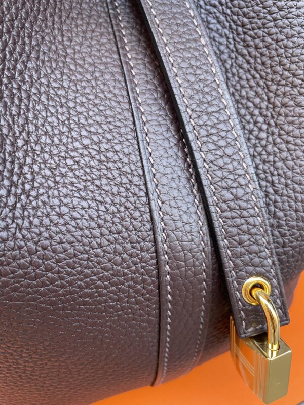 Hermes borsa Picotin Lock 22 Taurillon Clemence colore “rouge sellier” - immagine 9