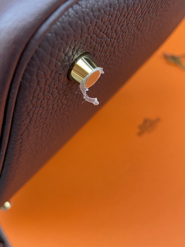Hermes borsa Picotin Lock 22 Taurillon Clemence colore “rouge sellier” - immagine 14