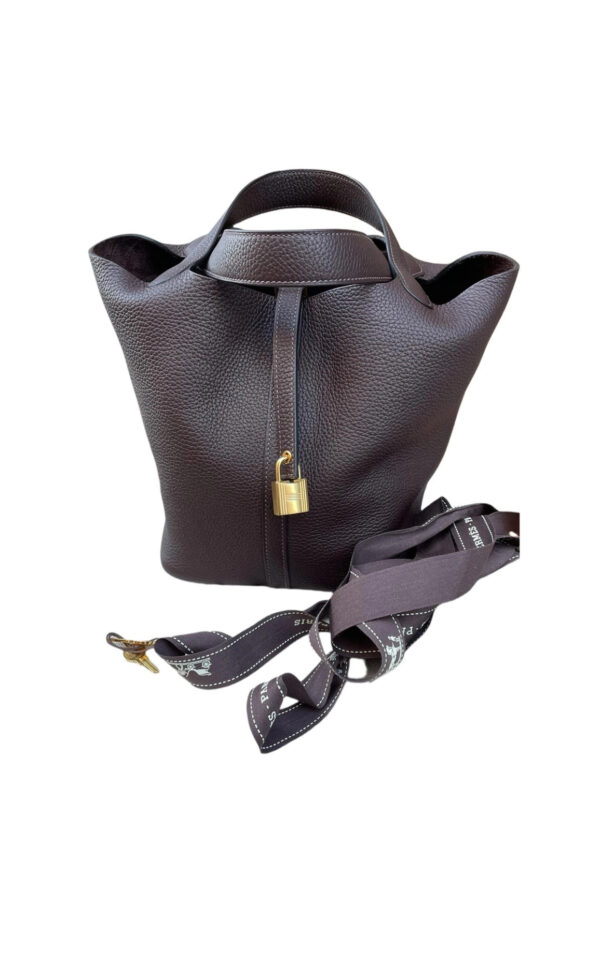 Hermes borsa Picotin Lock 22 Taurillon Clemence colore “rouge sellier”