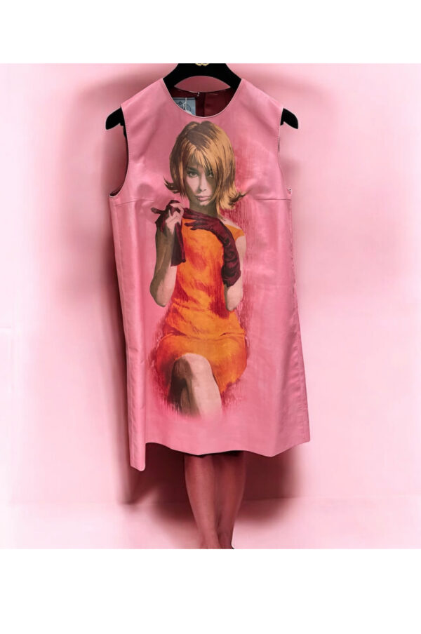 Prada mini abito “poster” taglia 40 It. - rosa fenicottero- - immagine 2
