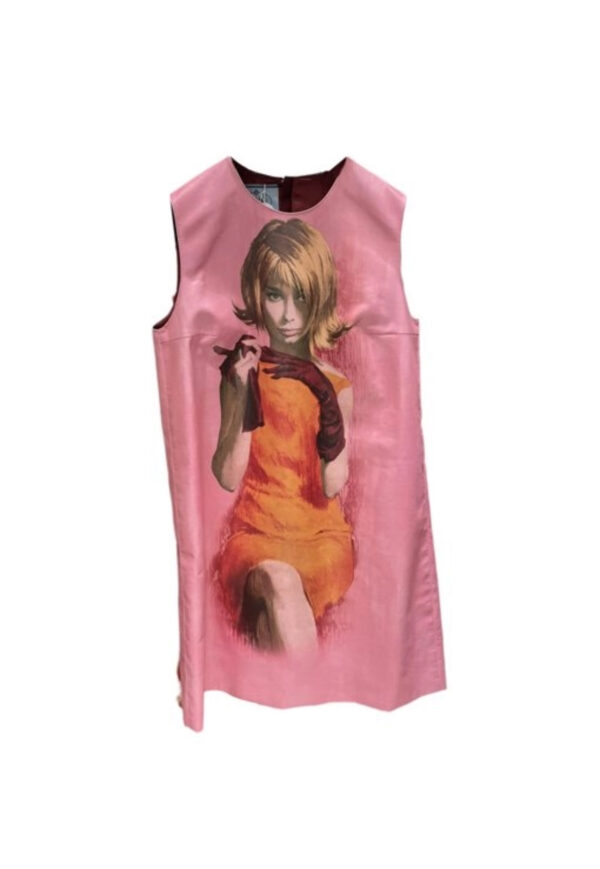 Prada mini abito “poster” taglia 40 It. - rosa fenicottero-