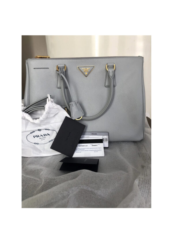 Prada Borsa Galleria Large - grigio - - immagine 3