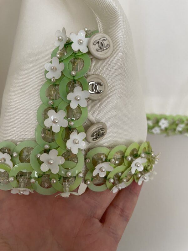 Chanel 96P Giacca In Seta Con Bordi  Margherite - immagine 12