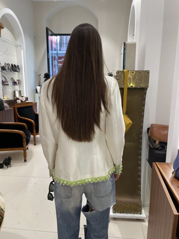 Chanel 96P Giacca In Seta Con Bordi  Margherite - immagine 4