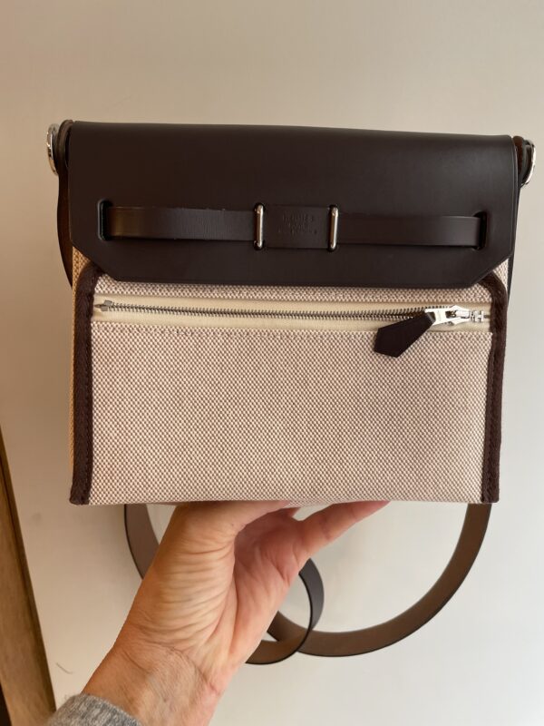 Hermès Herbag Zip 20 in tela - immagine 4