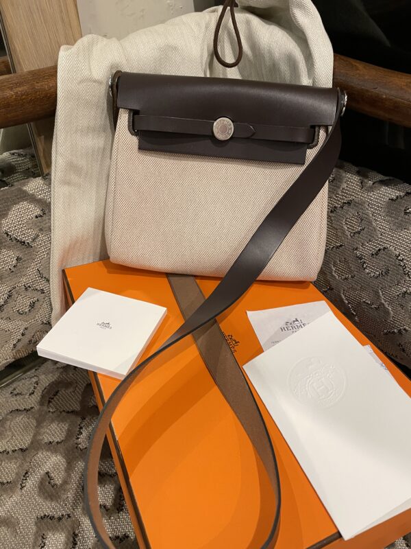 Hermès Herbag Zip 20 in tela - immagine 2