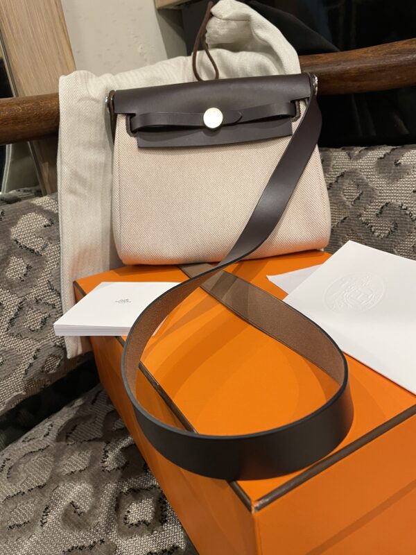 Hermès Herbag Zip 20 in tela - immagine 3