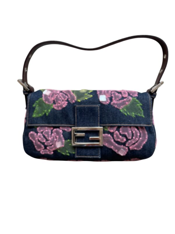 Fendi Baguette in Denim con Ricami